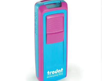фото Печати-С 9512 TRODAT POCKET PRINTY КАРМАННЫЙ ШТАМП 47х18мм (Фуксия/бирюзовый, Синий)