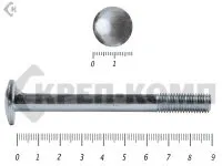 Фото №0 Болт мебельный, цинк DIN607 с усом 8х 90 пр.4,8 Фасовка МОСКРЕП (60шт)