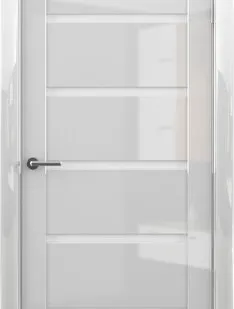 фото Межкомнатные двери ALBERO "ВЕНА" Глянец Белый/Белый Акрилат (ДО)