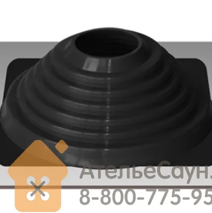 Фото №5 Проходка кровли Master Flash YS-07 прямой черный (силиконовый, D 203-305 мм)