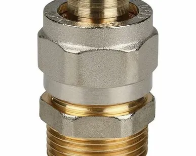 фото Переходник STOUT с наружной резьбой 3/4 х20 для металлопластиковых труб винтовой