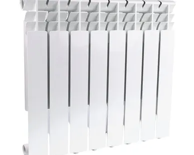 фото Алюминиевый радиатор Rommer Optima 500, 8 секций, боковое подключение трубы