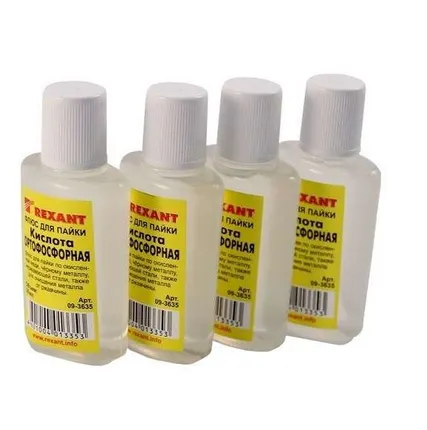 Фото №0 Флюс для пайки (кислота ортофосфорная) 30 мл. REXANT 09-3635