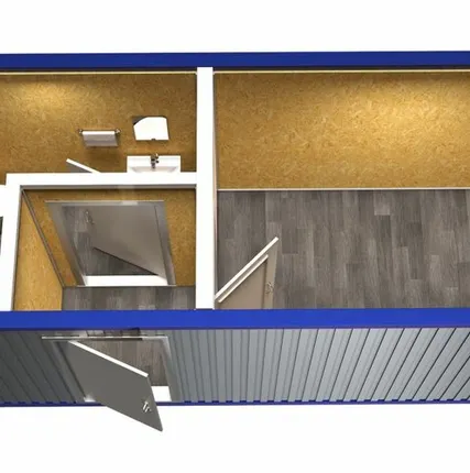 Фото №0 Бытовка офисная с тамбуром и туалетом и душевой модель: ВМ-БТ12