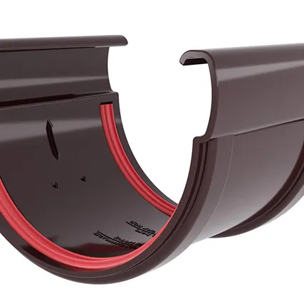 Фото №0 Соединитель желобов 135 ПВХ Grand Line, шоколадный