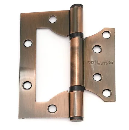 Фото №0 Петля дверная накладная 4" SOLLER медь (сталь 100*75*2) бабочка без врезки Эконом