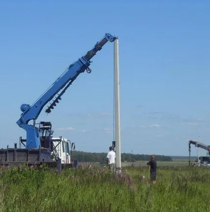 Фото №0 Установка опор ВЛ 0,4 кв