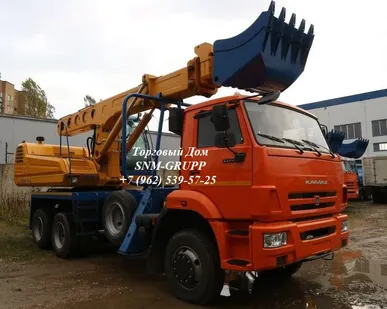 фото ЭКСКАВАТОР-ПЛАНИРОВЩИК УДС-114 (UDS 114) НА ШАССИ КАМАЗ-65111 Цена договорная! Продажа в лизинг и кредит для всех регионов России! У НАС ТОЛЬКО НОВАЯ ТЕХНИКА  Экскаватор-планировщик УДС UDS 114 на шасси Камаз 65111 - характеристики:  ШАССИ КамАЗ 65111  Колёсная формула УДС-114 (UDS 114) НА ШАССИ КАМАЗ-65111 6x6  Полная масса шасси,  килограмм   25200  Распределение полной массы на переднюю ось, килограмм   4200  Распределение полной массы на заднюю ось, килограмм   4400  Масса снаряженного шасси, килограмм 