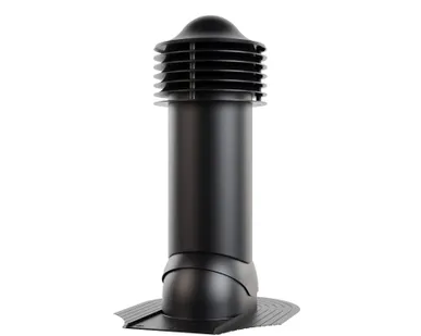 фото Труба вентиляционная d-150 мм h-650 мм утепленная для мягкой кровли при монтаже Viotto (RAL 9005)