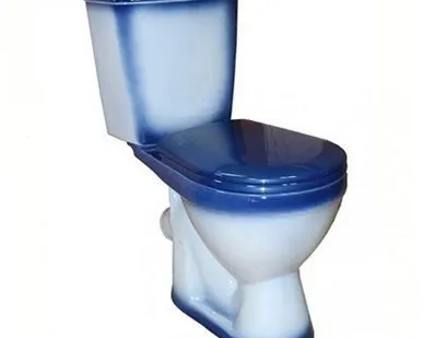 фото Унитаз-компакт Rosa Лира косой выпуск нижний подвод синий