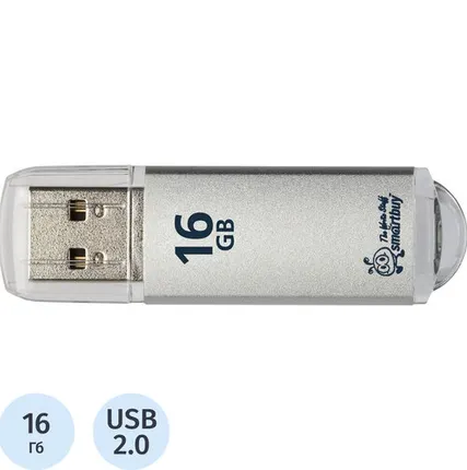 Фото №0 Флеш-память Smartbuy V-Cut, 16Gb, USB 2.0, сереб, SB16GBVC-S