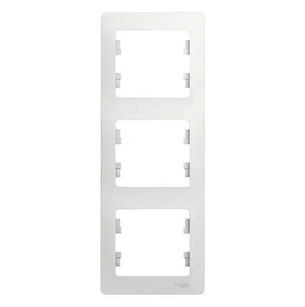 Фото №0 Рамка 3-м Glossa верт. бел. SchE GSL000107