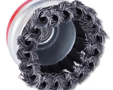 фото Щетка для болгарки, 75мм, М14 "чашка" латунированная, витая проволока SANTO