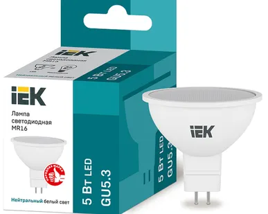 фото IEK Лампа светодиод. 5/4000/GU10/PAR16 софит IEK