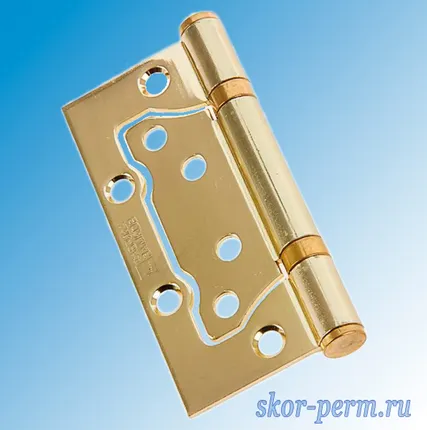 Фото №1 Петля дверная &quot;бабочка&quot; (2 штуки), цвет латунь