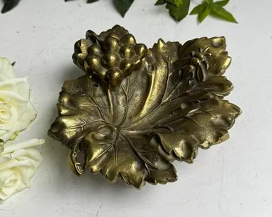 фото Чернильница винтажная латунь без чашечки 27 см Франция