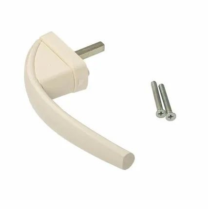 Фото №0 Ручка оконная Internika "Весна", 37 мм, алюминиевая, белая, 2 винта 5х45