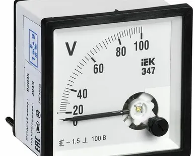 фото Вольтметр Э47 100В кл. точн. 1,5 72х72мм IPV10-6-0100-E
