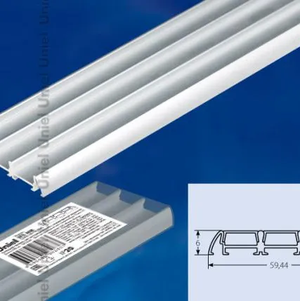 Фото №0 Профиль для ленты UFE-A08 SILVER 200 POLYBAG Накладной профиль для светодиодной ленты, анодированный алюминий. Длина 200 см. ТМ Uniel.