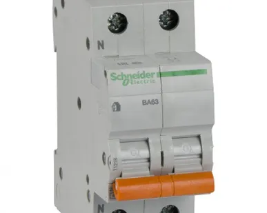 фото Выключатель автоматический модульный 2п (1P+N) C 50А 4.5кА BA63 Домовой SchE 11218