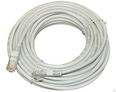 фото Патч-корд UTP 10 м Rexant, CAT5е, серый, литой