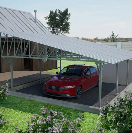 Фото №0 Односкатный навес №33 из профнастила 5,9х6,3 м