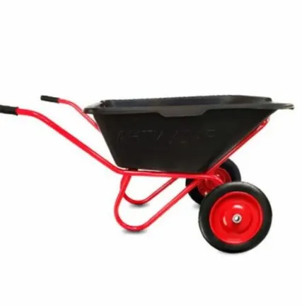 Фото №0 Тачка 2- колесная строительная Усиленная 110л/200 кг. Красная "Колесо ПУ"