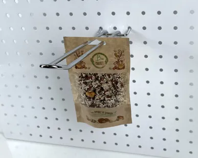 фото Крючок на перфорацию двойной (еврокрючок) L=250мм d=4,8мм шаг 50мм, хром