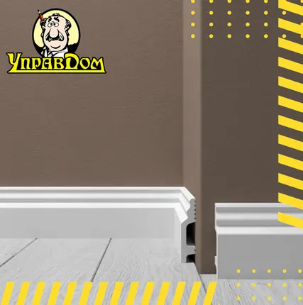 Фото №0 Плинтус Де-Багет XPS Polymer Н 1 60х13/ Белый