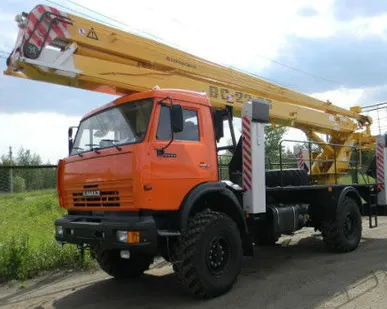 фото Автогидроподъемник ВС-22.06 Э.И. на шасси КАМАЗ-43253 (4х2) (трехкол.)