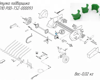фото Полувтулка подборщика 25P0010 POD-TSZ-000093 Z589 на пресс-подборщик Metal-Fach Z-587