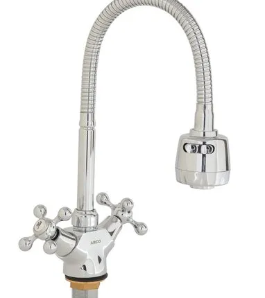 Фото №0 Смеситель Arco А4807CHR кухня, маховик крест, с гайкой, гибкий излив, хром