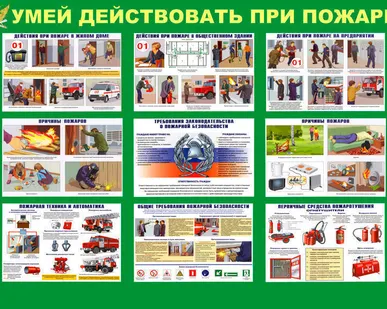 фото Стенд &quot;Умей действовать при пожаре&quot;