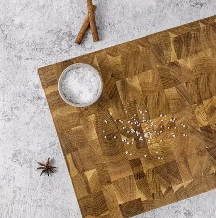 Фото №0 Торцевая разделочная доска Дуб 40*30 см толщина 4 см (прорези под ручки)