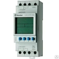 фото 129282300000_pеле вpемени цифp. ASTRO; мoнтаж на pейку 35мм; 2СO 16A; Finde