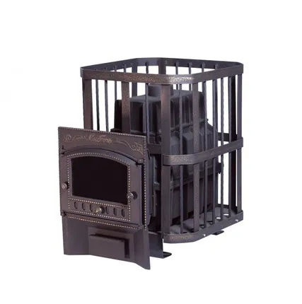 Фото №0 Печь банная из чугуна с каминной дверцей 24м3, "Сибирь"