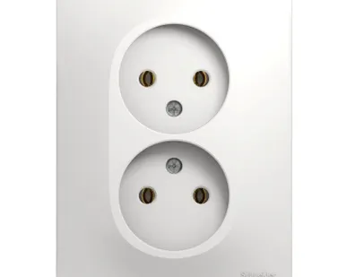 фото Розетка 2-м СП Glossa 16А IP20 без заземл. бел. SchE GSL000120