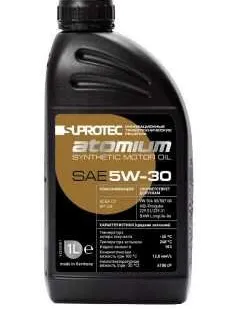 фото Синтетическое моторное масло 5W 30 Супротек/Атомиум, 1 литр