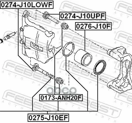 Фото №0 Пыльник Втулки Направляющей Суппорта Тормозного Переднего Hyundai Accent 06 (Mexico) 2006- Febest 0173-Anh20f Febest арт. 017.