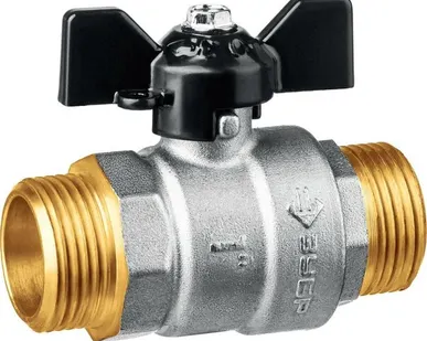 фото ЗУБР d 1″, ручка ″бабочка″, ″папа-папа″, полнопроходной шаровой кран (51327-1)