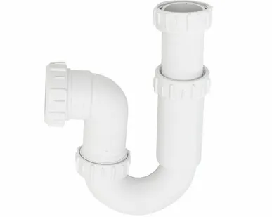 фото Сифон U-образный гладкостенный Lemark для измельчителя пищевых отходов под мойку