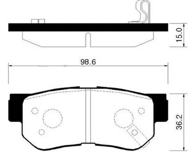 фото HSB Колодки тормозные зад Tucson 07/Sonata EF/Getz/Santa FE Classic/Sportage/Elantra HD 06 10 (диск) ор 583022EA30 HSB HP0008