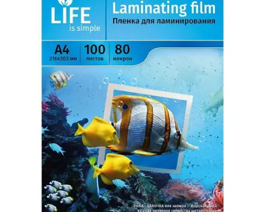 фото Пленка для ламинирования А5 154х216 мм, 60 мкм (100шт), LIFE