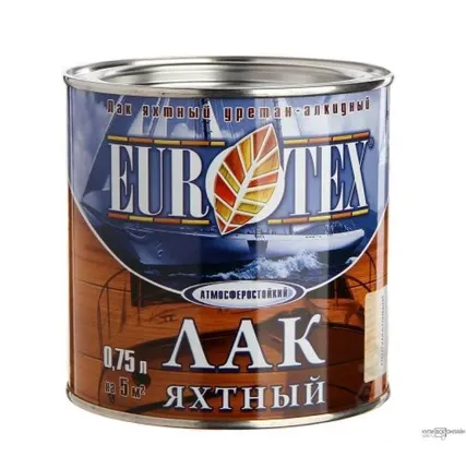 Фото №0 Лак яхтный глянцевый 0,75л "Eurotex"