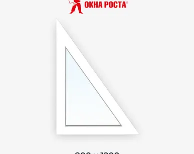 фото Треугольное пластиковое окно SoftLine 70, 800x1200, глухое, правое