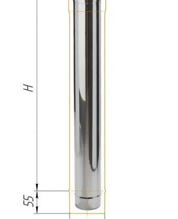 Фото №0 Дымоход из нержавейки для газового котла D= 100 мм L=1000 (Россия)