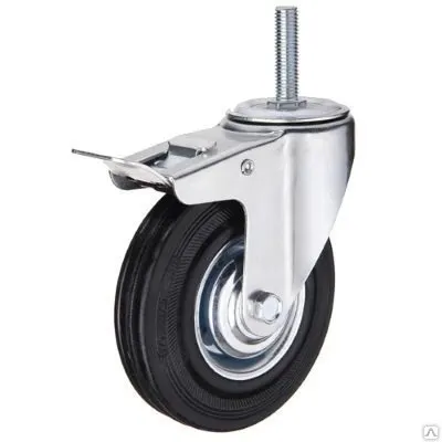 Фото №0 Колесо поворотное с болтовым креплением (со штырем) с тормозом SCtb100