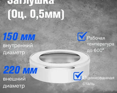 фото Заглушка оцинкованная (0,5мм) (150х220)