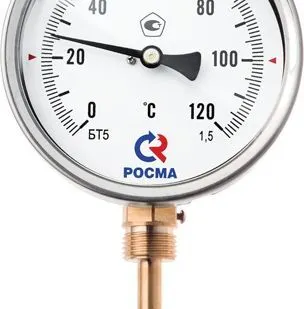 фото Термометр биметал. БТ-52.211 (- 30.. 70С, G 1/2, 100 мм, 1,5)