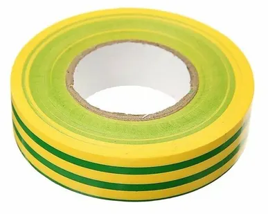 фото Лента изоляционная Kranz Изолента желто-зеленая ПВХ 15х25 (KR-09-2107)